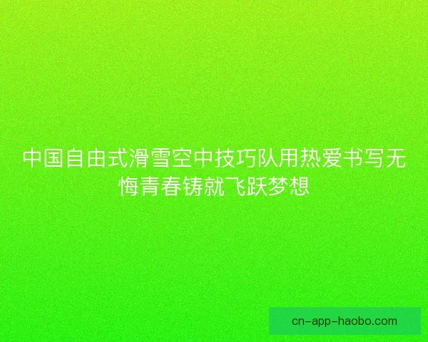 中国自由式滑雪空中技巧队用热爱书写无悔青春铸就飞跃梦想